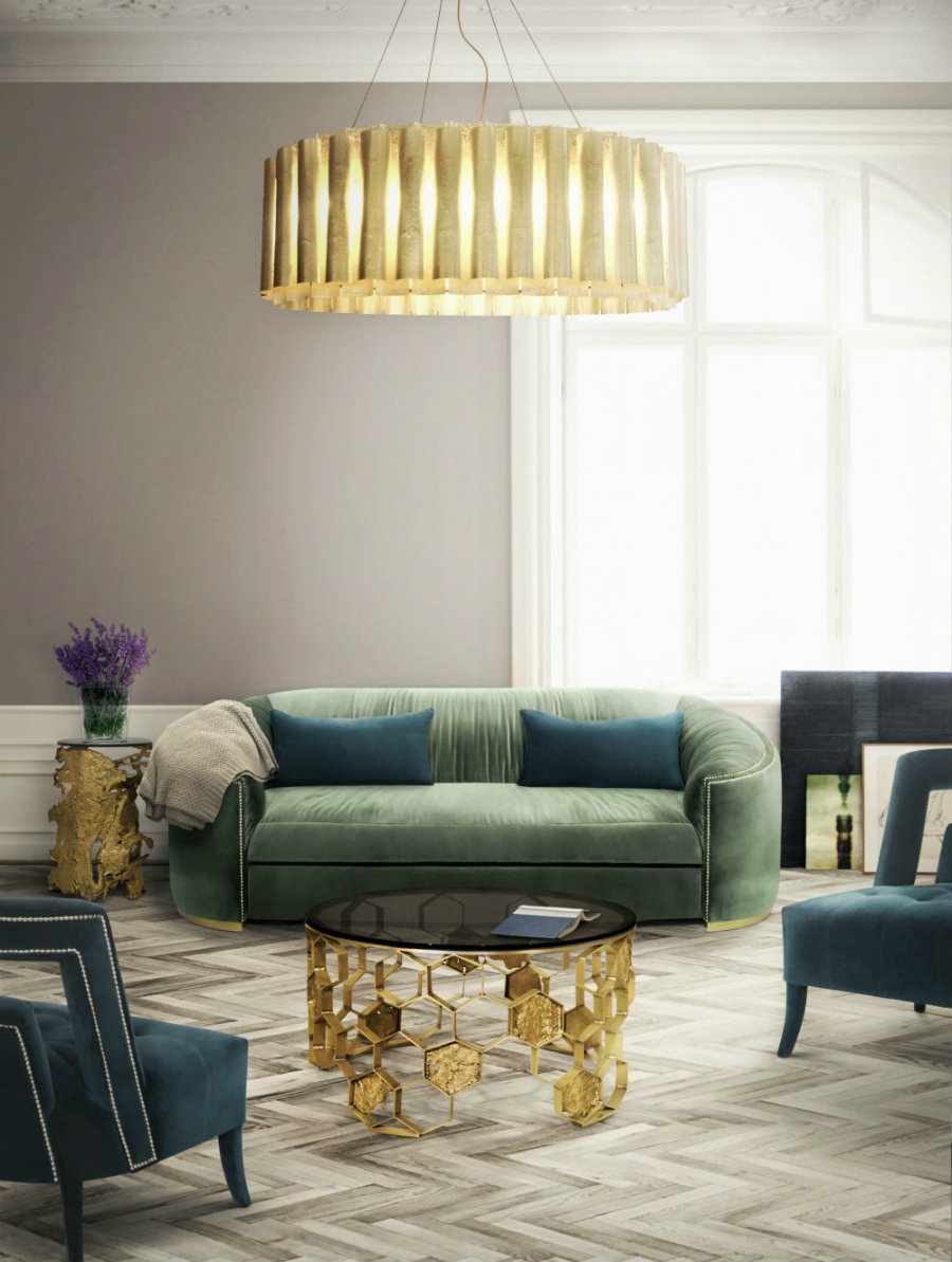 Livingroom decorated with modern lighting